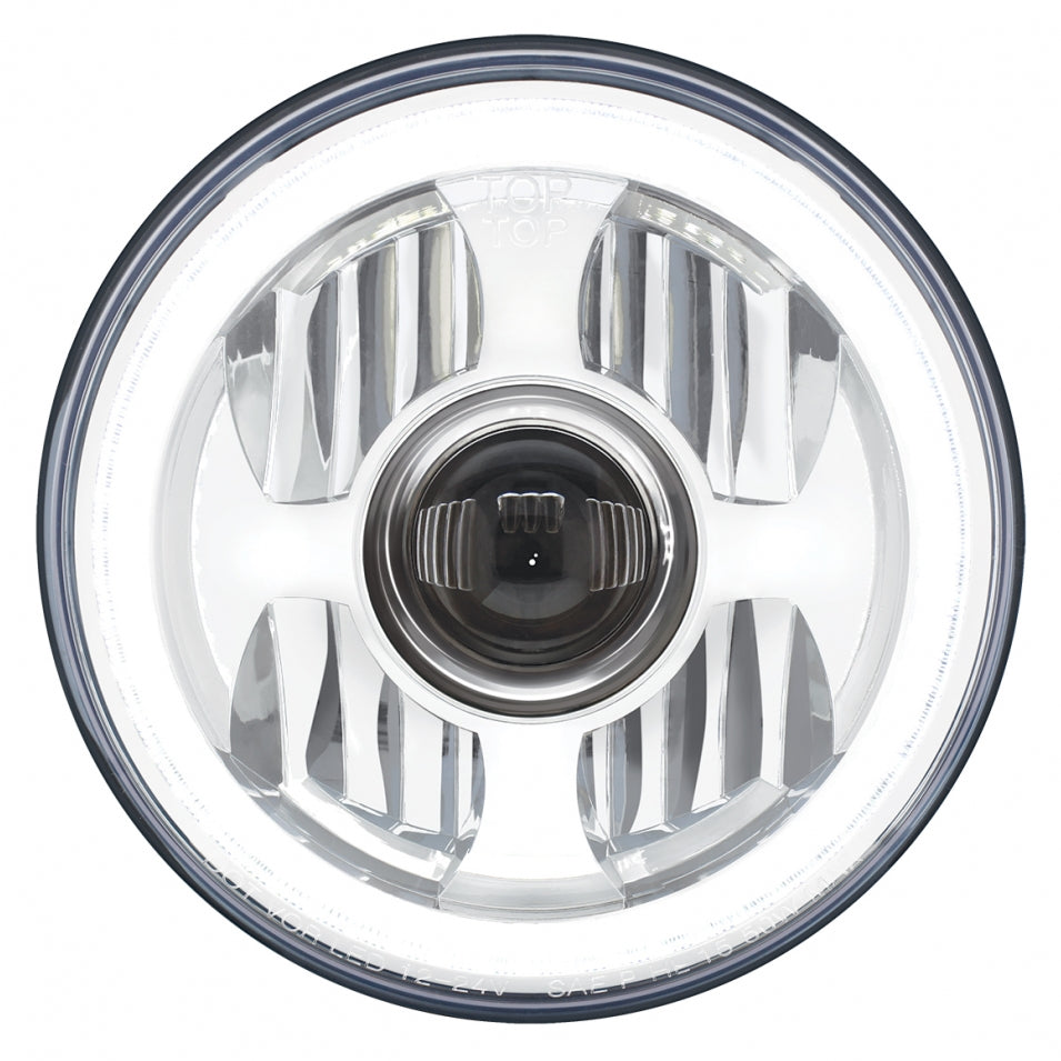 7” High Power LED Projection Headlight W/Dual Function LED Halo Ring Truck