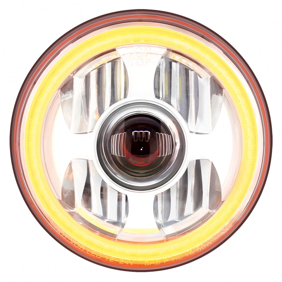 7” High Power LED Projection Headlight W/Dual Function LED Halo Ring Truck