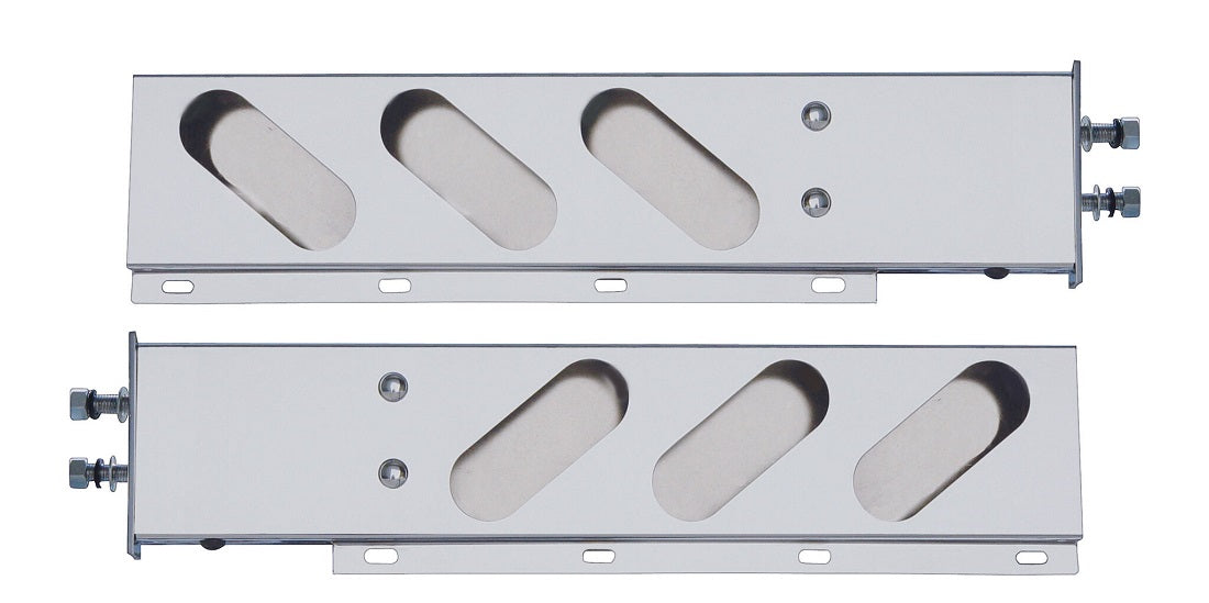 2-1/2" Bolt Pattern Chrome Spring Loaded Light Bar With Six Oval Light Cutouts