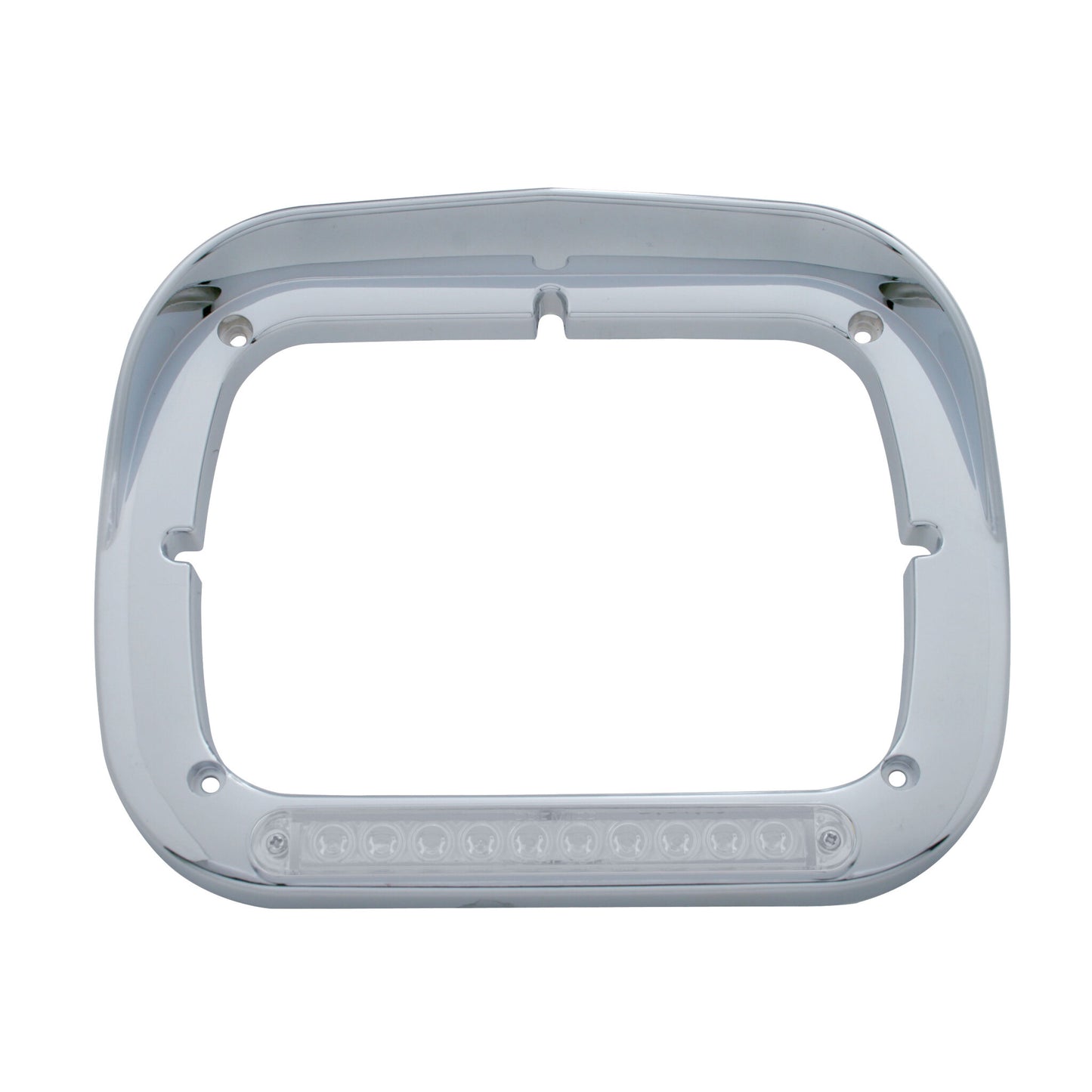 Pair of Peterbilt Single Headlight Bezels 6x8 Clear Lens Amber 10 LED
