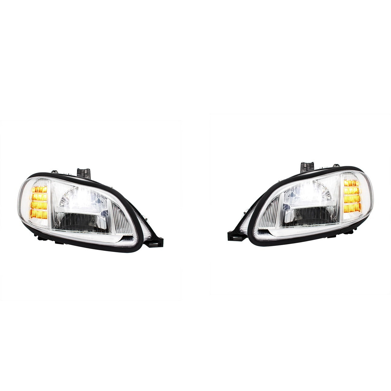 Chrome High Power Full LED Headlights For 2003-2024 Freightliner M2 RH & LH