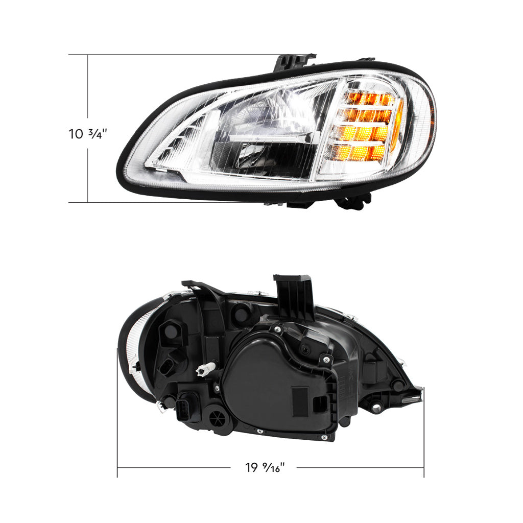 Chrome High Power Full LED Headlights For 2003-2024 Freightliner M2 RH & LH