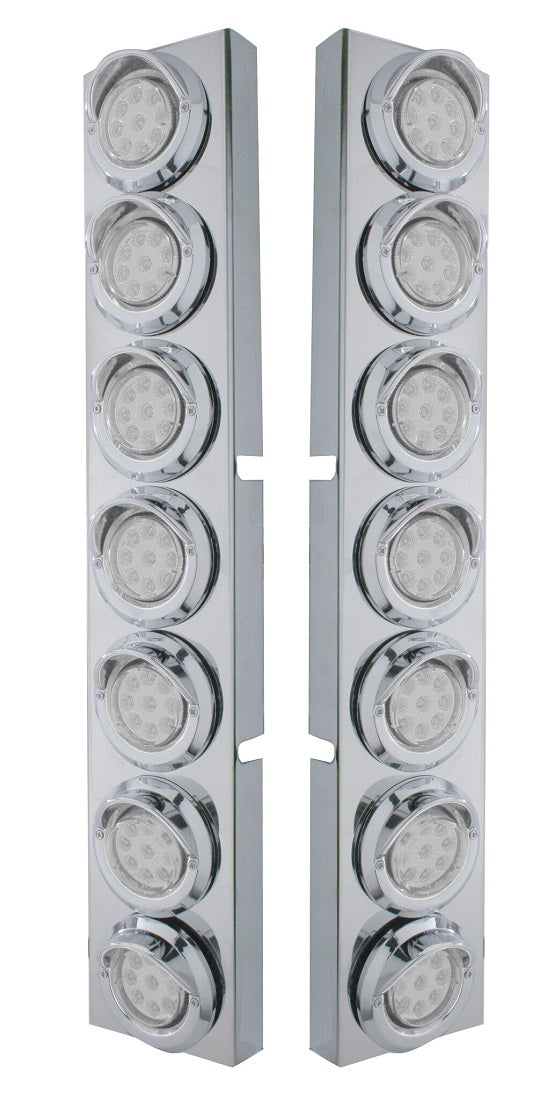 Compatible with Kenworth Front Air Cleaner Bracket 2" LED Amber Lights Clear Lens