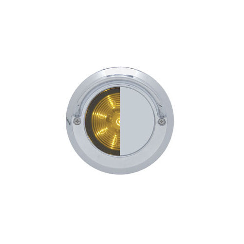 Round Chrome Visor Bezel / Covers 2" LED Side Marker Light / Chrome Mirror Lens