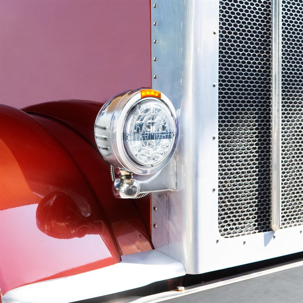7" Heated LED Headlight With Polycarbonate Lens & Housing Semi Pickup