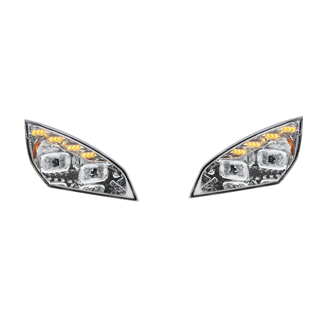 10 LED Projector Headlight with LED Sequential Turn & DRL Fits 2018-22 Cascadia