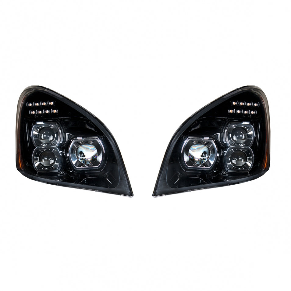 1 Pair of “Blackout” LED Headlights for 2008 - 2017 Freightliner Cascadia