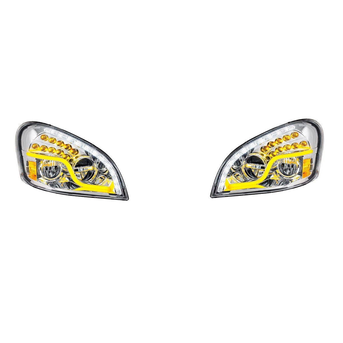 LED Chrome Headlight W/LED DRL LED Turn Signal For 08-2017 FL Cascadia