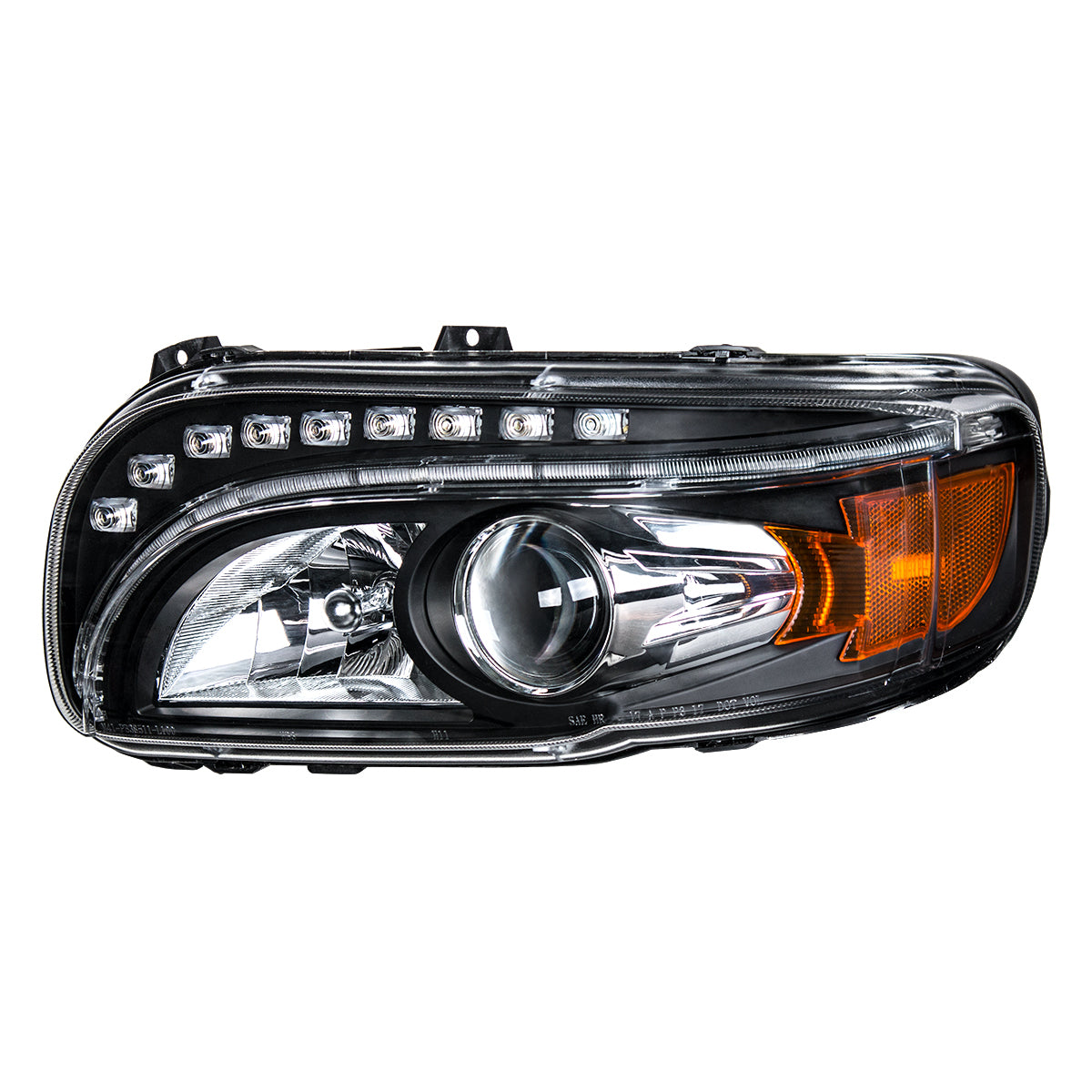 2008+ Peterbilt 388/389 Blackout Projection Headlight, LED Position & LED Turn
