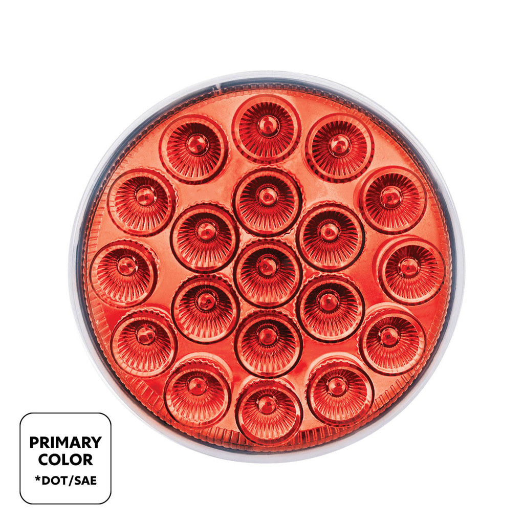 19 LED 4" Round Dual Color Red Stop Turn Taillight to White Auxiliary