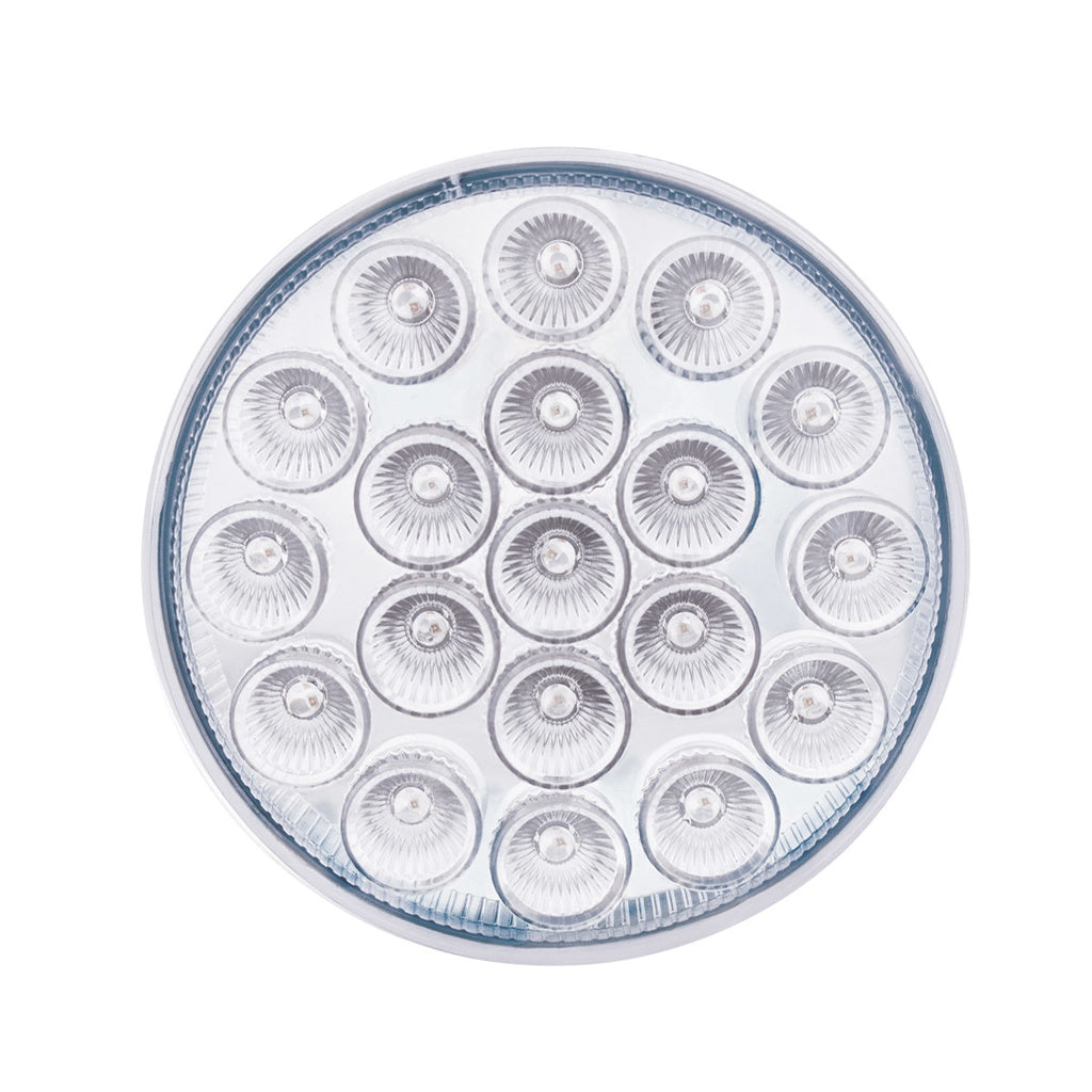19 LED 4" Round Dual Color Red Stop Turn Taillight to White Auxiliary