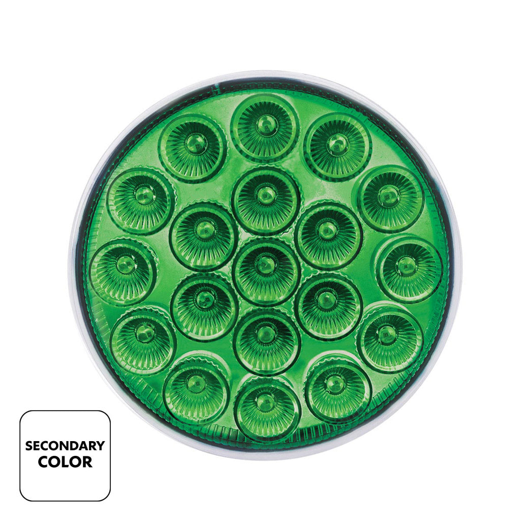 19 LED 4" Round Dual Color Amber Turn to Green Auxiliary