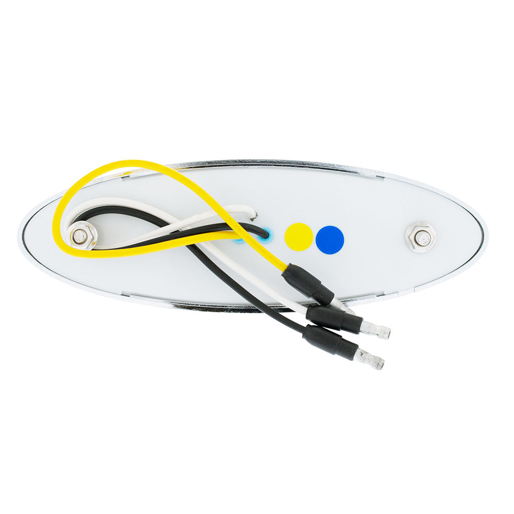 10 LED Oval Dual Color Amber Marker to Blue Auxiliary Light W/Clear Lens