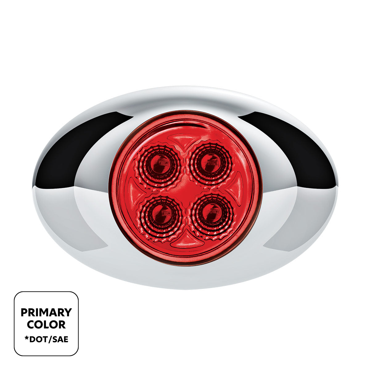 4 LED Mini Oval Dual Color Red Marker to Blue Auxiliary Light W/Clear Lens