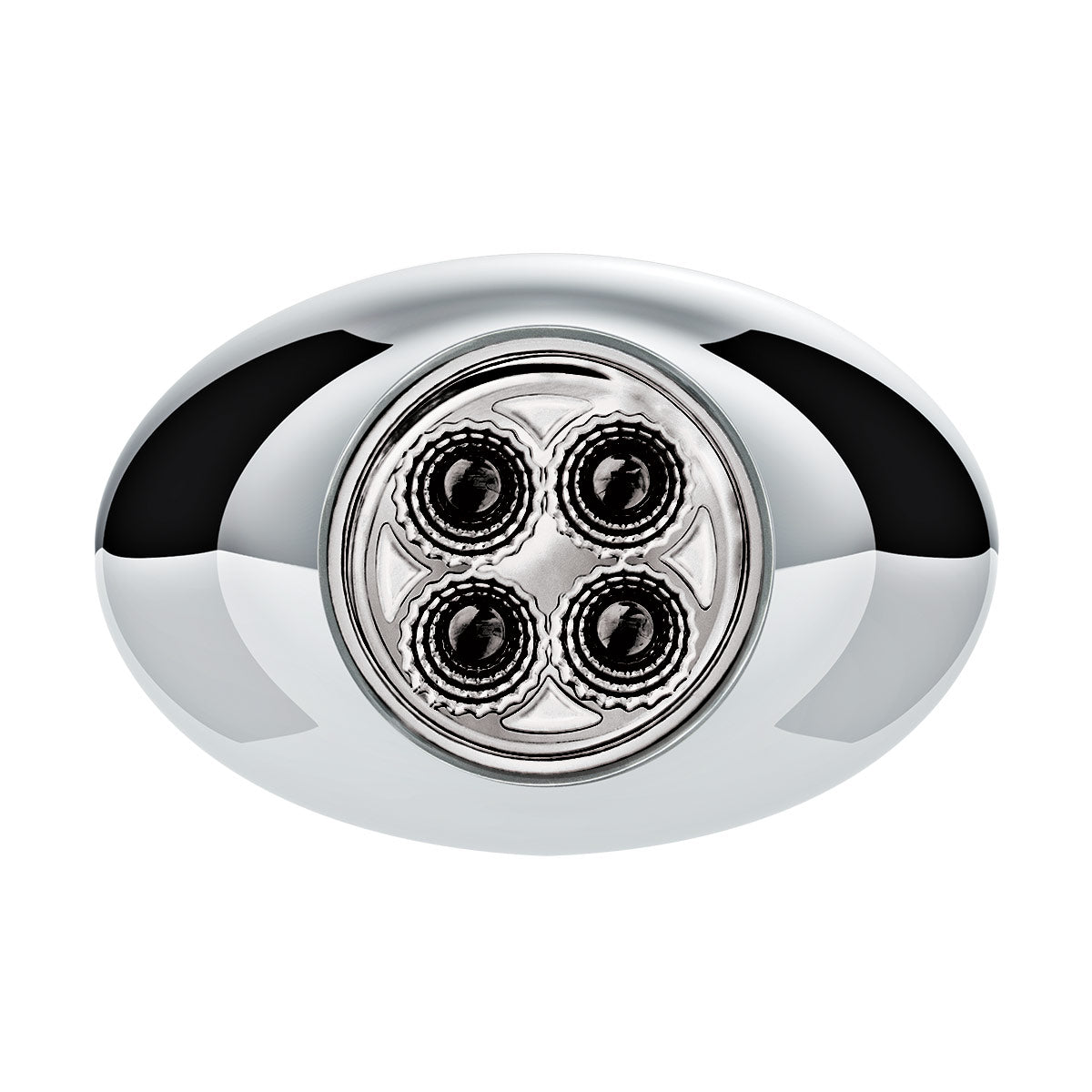 4 LED Mini Oval Dual Color Amber Marker to Green Auxiliary Light W/Clear Lens