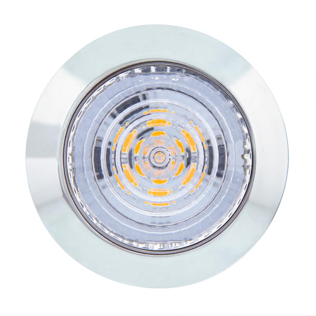 6 LED 1-1/4" Dual Function Light (Combo Clearance/Turn)-Amber LED/Clear Lens