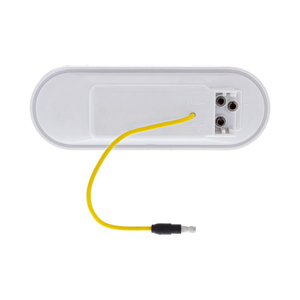 19 LED 6" Oval Red Dual Color (Stop, Turn, Tail) W/Amber Strobe Warning Light