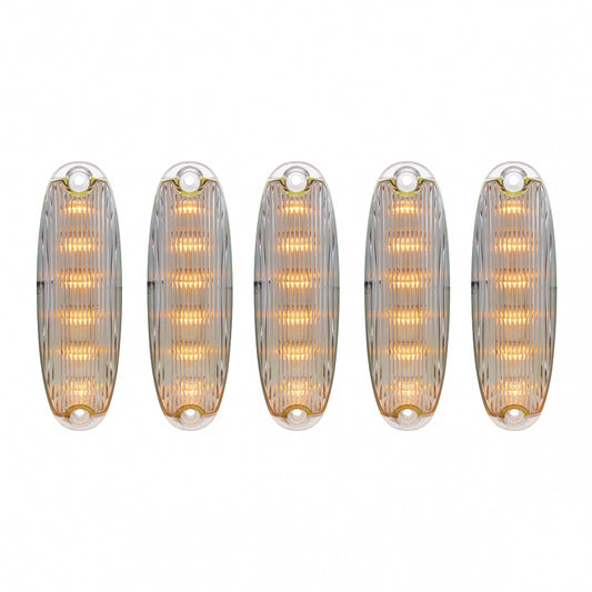 6 LED Cab Lights for 2008-2017 Freightliner Cascadia - Amber LED/Clear Lens