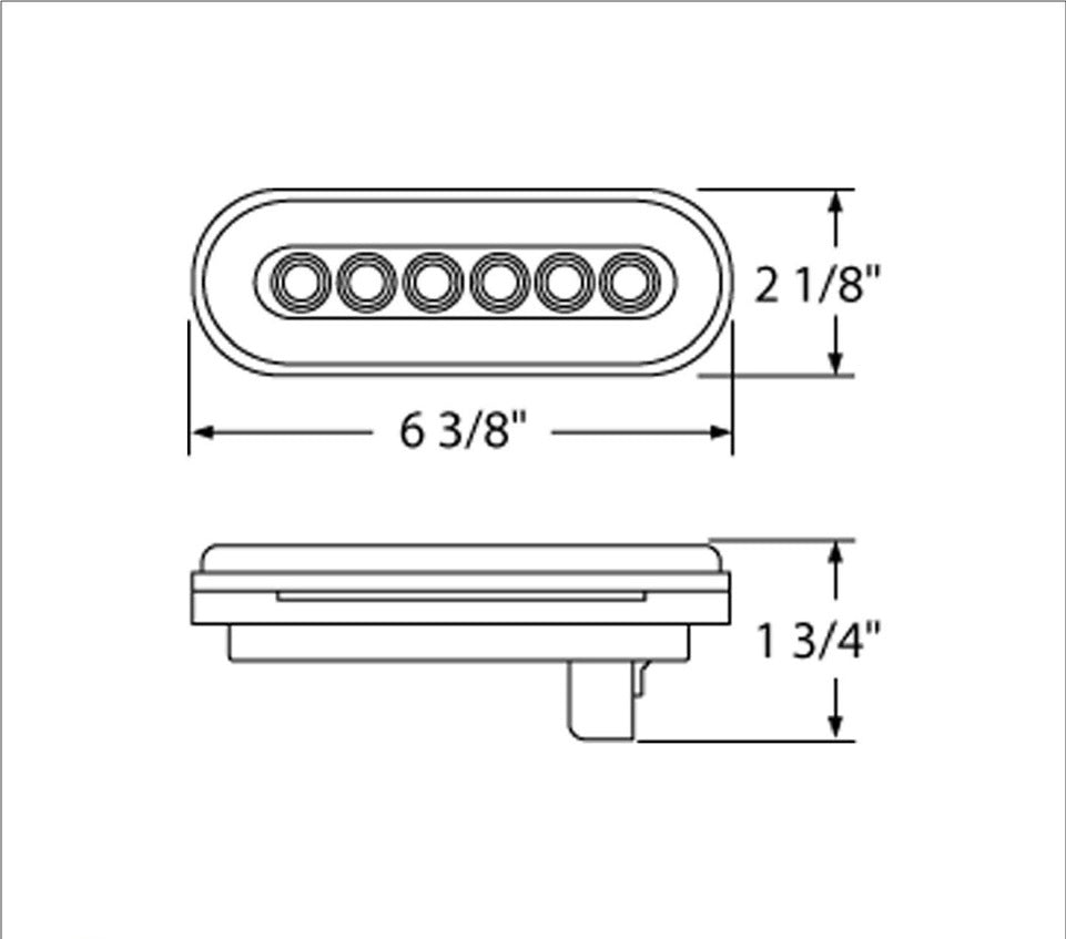 " Halo " Clear Amber LED 6" Oval Trailer Truck Turn Signal Marker Light Kits