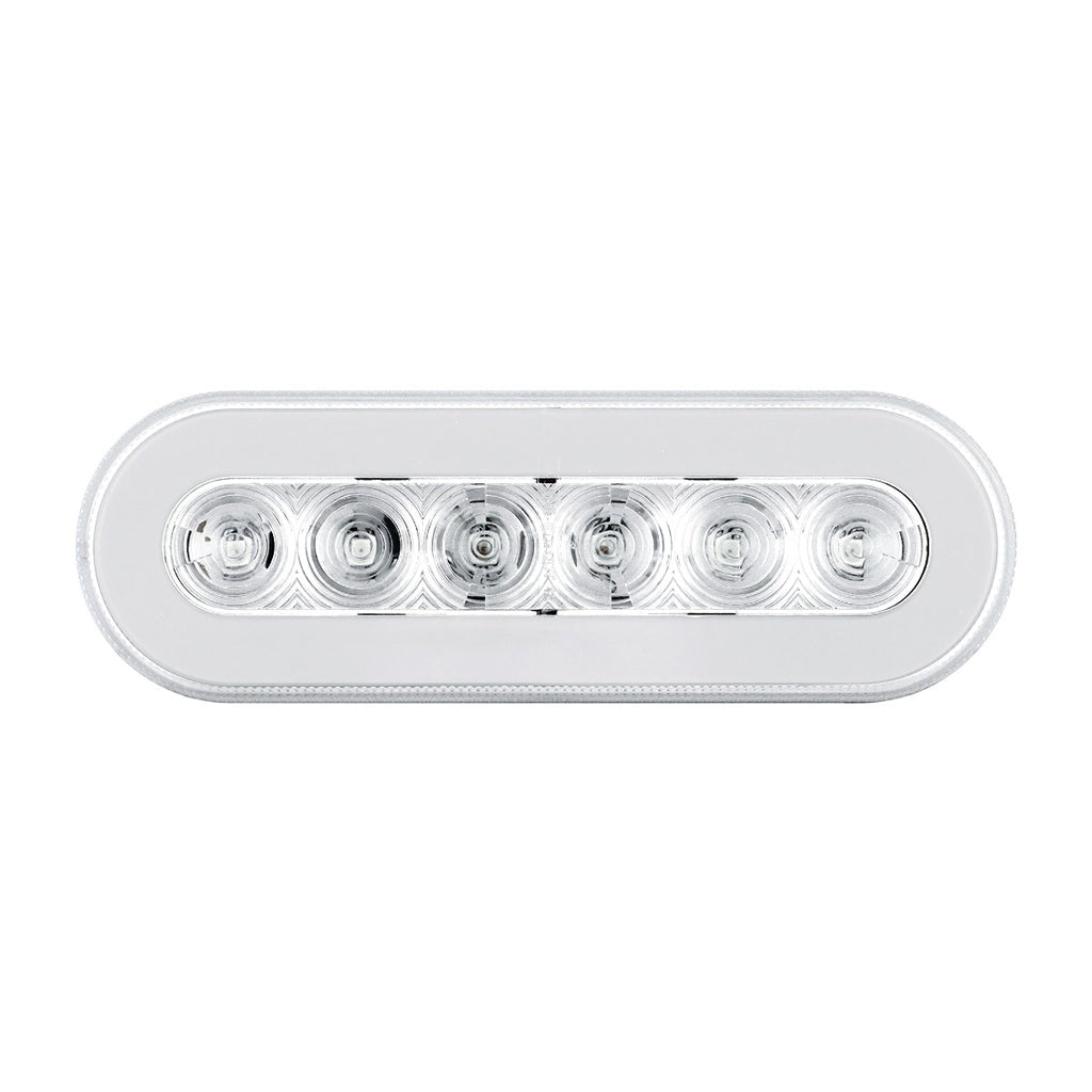 " Halo " Clear Amber LED 6" Oval Trailer Truck Turn Signal Marker Light Kits
