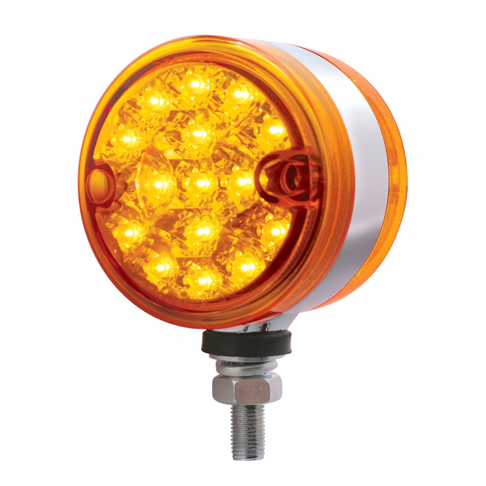 (2) 15 LED 3" Dual Function Reflector Double Face Light - Amber LED/Amber Lens
