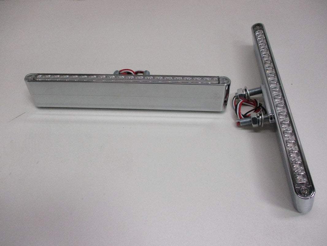 Pair of 12"L 19 LED Clear Red / Amber Double Face Truck Semi Trailer Light Bars