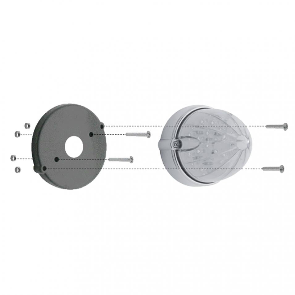 (1) 19 Amber LED's/Clear Lens Watermelon Grakon 1000 Flush Mount Truck Light Kit