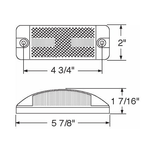 Amber 16 LED 6" Truck RV Trailer Clearance Side Marker Light / Reflex Lens