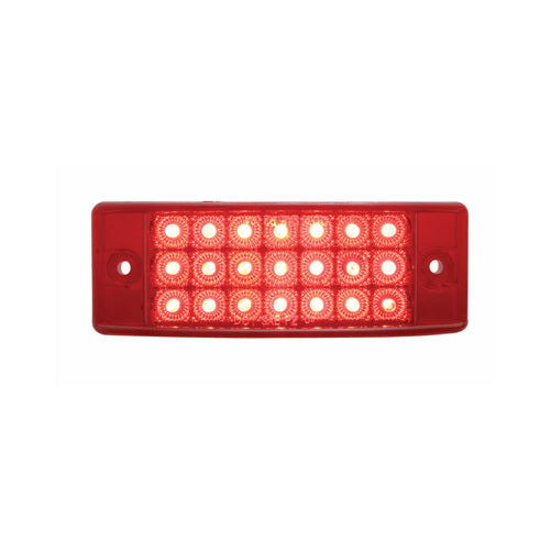 Red 21 LED 6" Truck Trailer Clearance Side Marker Light / Reflector Style Design