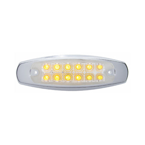 Amber 12 LED Truck RV Trailer Marker Clearance Light / Reflector Style Design