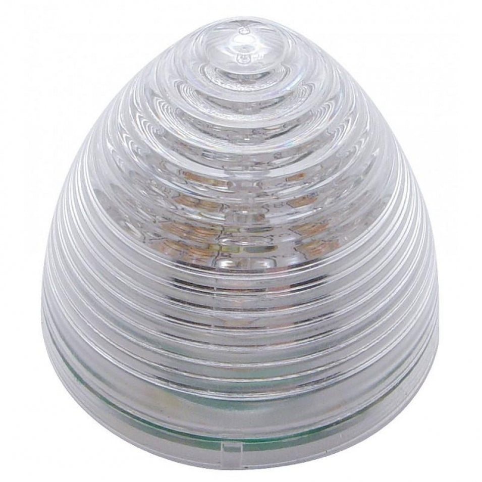 9 LED 2" Beehive Clearance/Marker Light - Red LED/Clear Lens