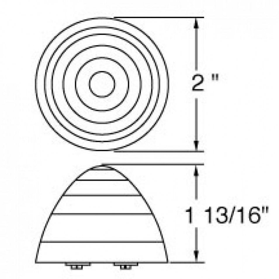 9 LED 2" Beehive Clearance/Marker Light - Red LED/Clear Lens
