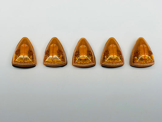 (5) LED Amber Truck Bus RV Roof Cab Marker Clearance Light