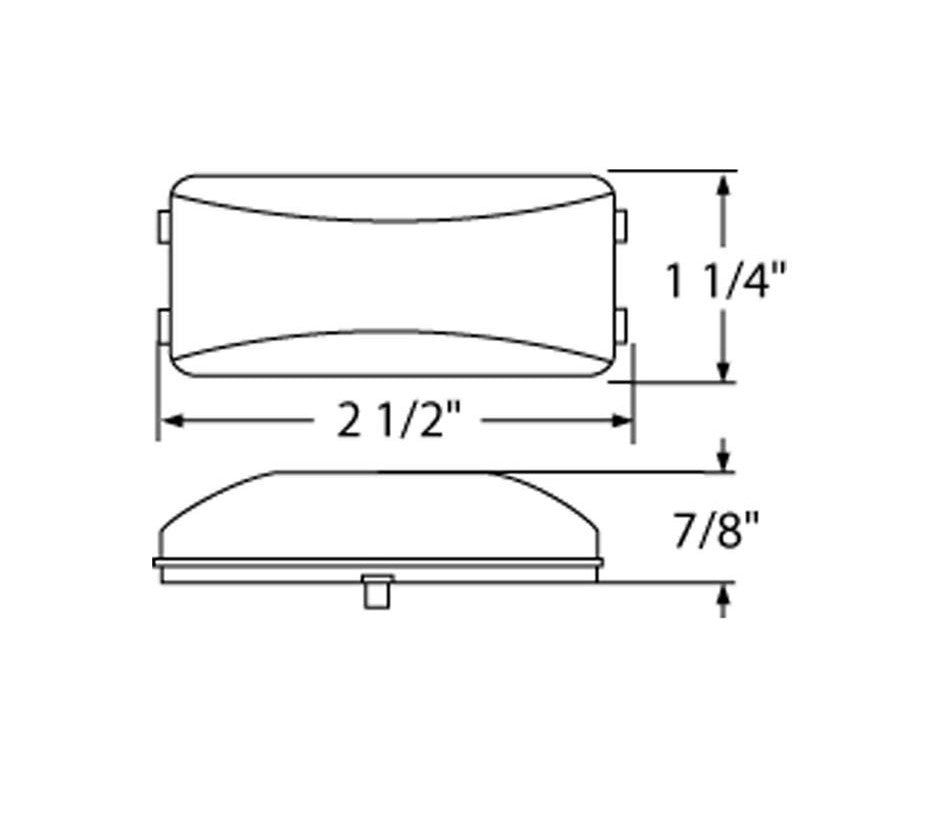 Amber 6 LED 2.5" Truck Trailer RV Side Marker Clearance Light Clear Lens
