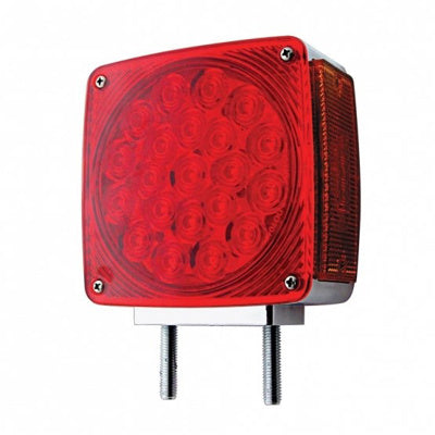 45 LED Double Stud Double 4-1/2" Square Face Turn Signal Light. Red/Amber LH&RH