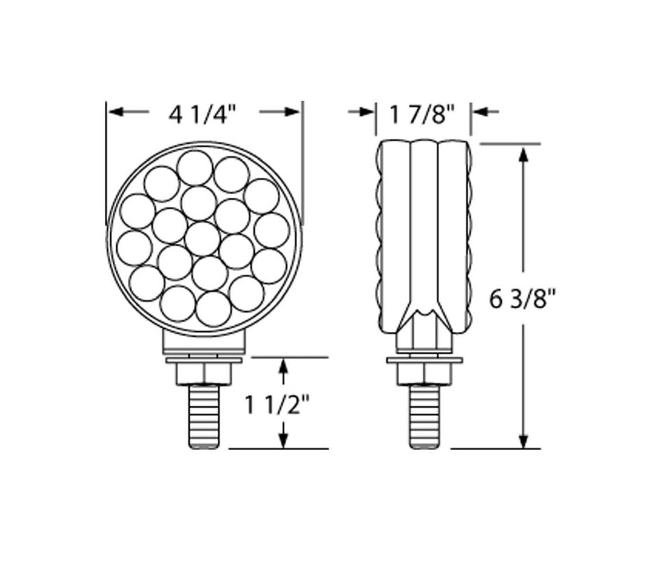 42 LED Double Face Turn Signal Light - Amber LED/Amber Lens