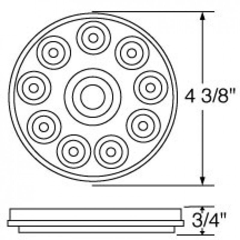 4" Round Clear Amber 10 LED Marker Turn Lights / 5.5" Black Plastic Flange Mount