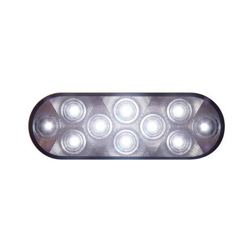 (2) 6" Oval Clear White 20 LED Truck Trailer Reverse Back Up Utility Light Kits