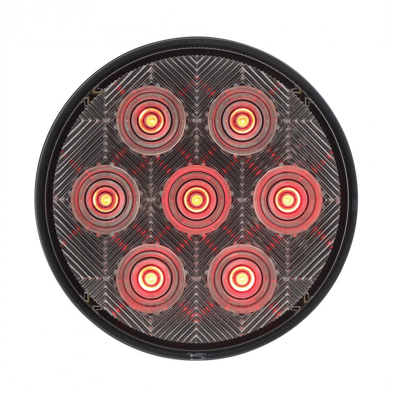 (2) 7 LED 4" Round Light (Stop, Turn & Tail) - Red LED/Clear Lens