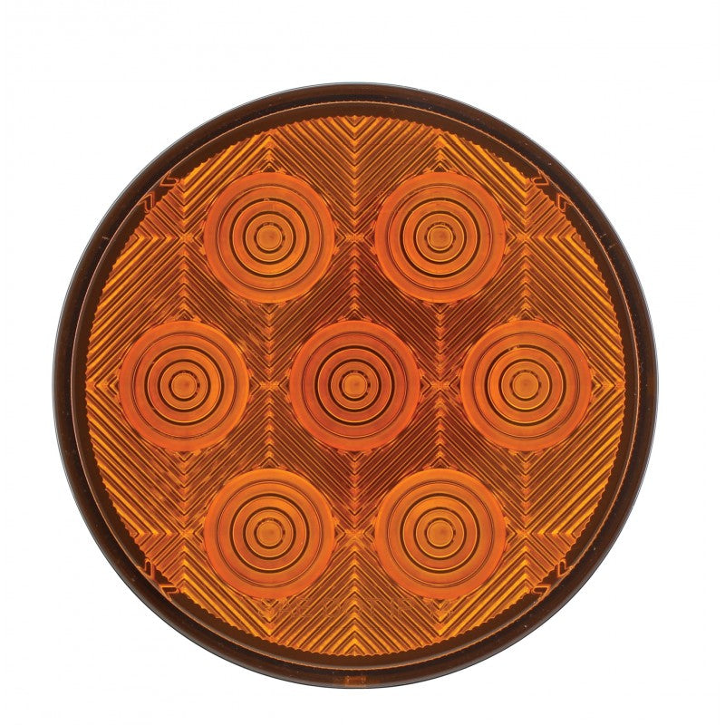 4" Round Amber 7 LED Trailer Truck Marker Parking Turn Signal Lights / Grommets