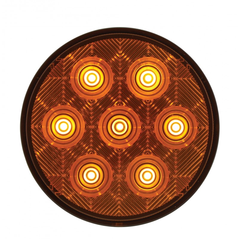4" Round Amber 7 LED Trailer Truck Marker Parking Turn Signal Lights / Grommets