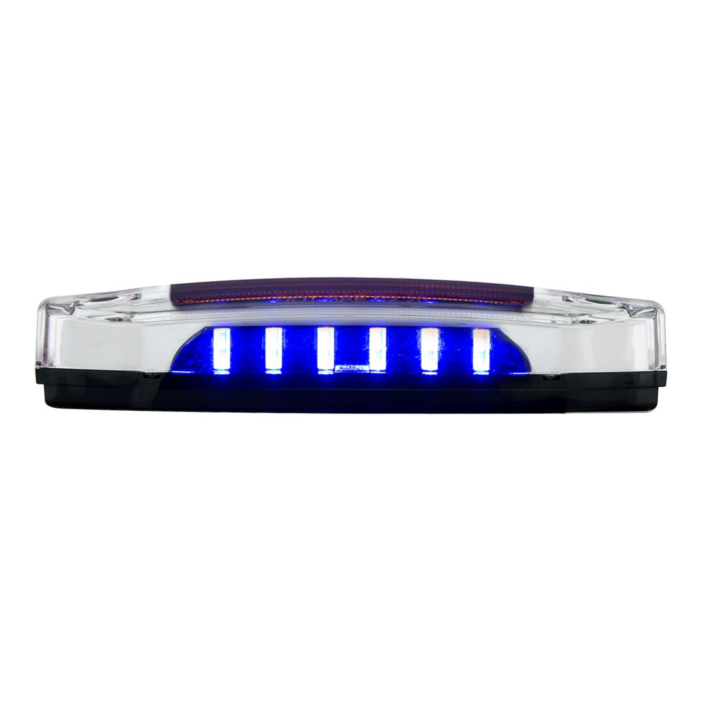 6 Amber LED Light (Clearance/Marker) With 6 Blue LED Side Ditch Puddle Light
