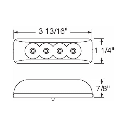 Red 4 LED 3.75" Truck Trailer Side Marker Clearance Light / Black Mount