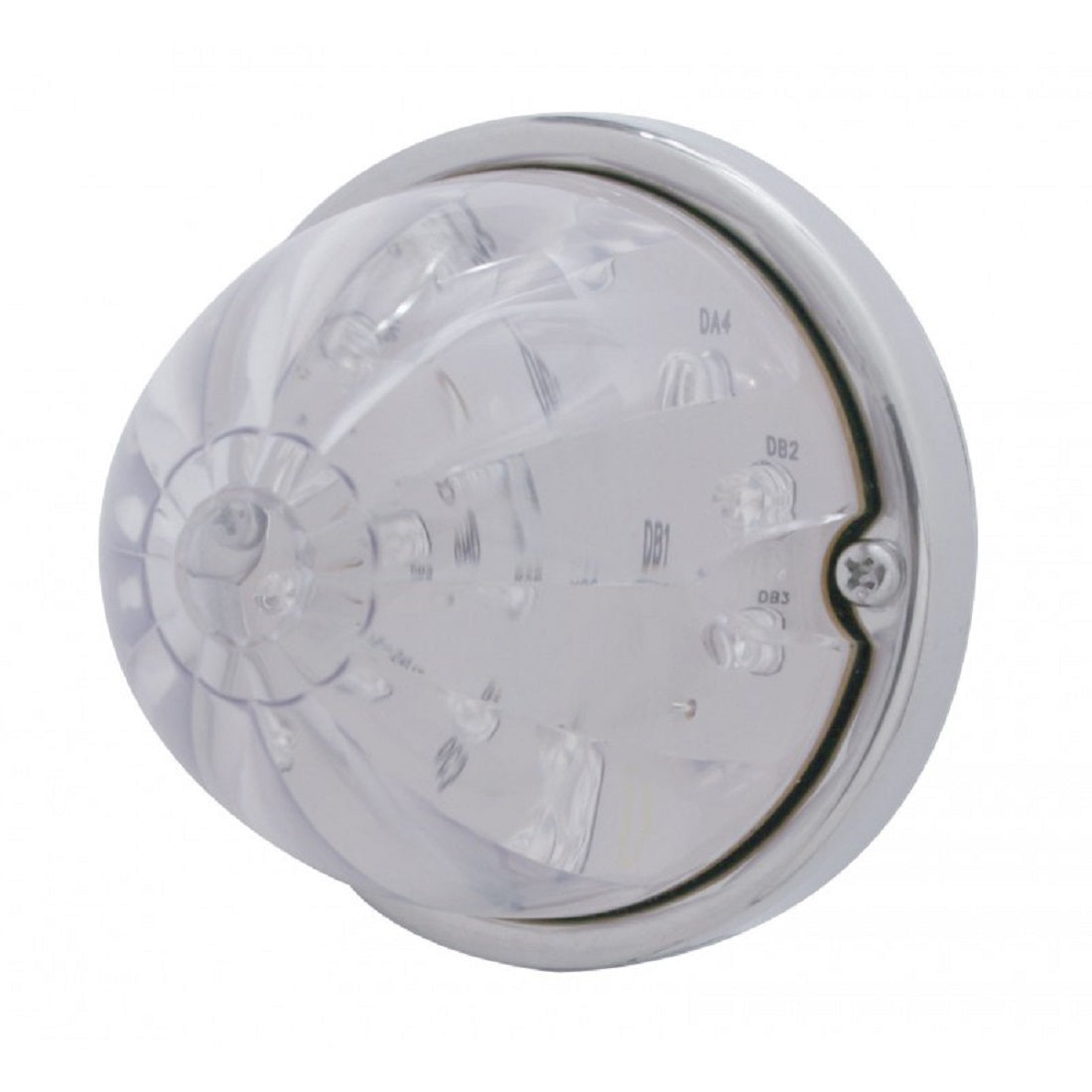 17 LED Watermelon Flush Mount Kit w/ Low Profile Bezel - Amber LED/Clear Lens