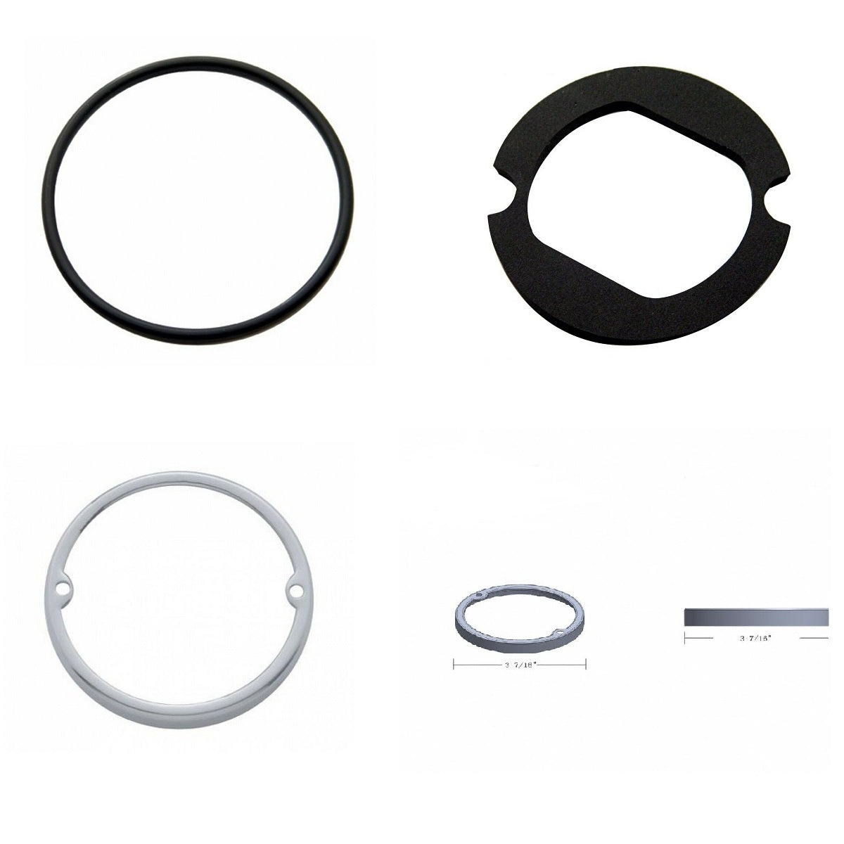 17 LED Watermelon Flush Mount Kit w/ Low Profile Bezel - Red LED/Red Lens