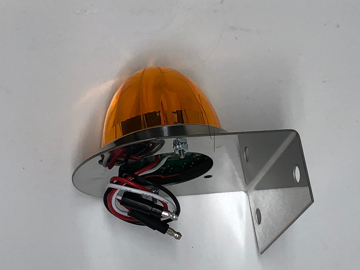Stainless Light Bracket 17 Amber LED Dual Function Reflector Light. Amber Lens