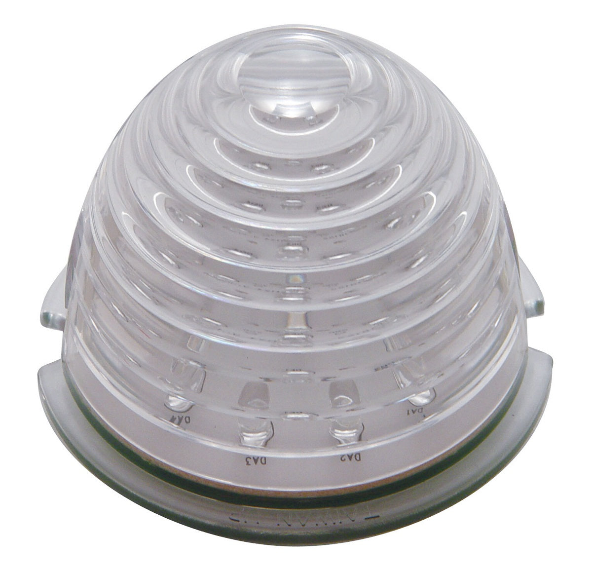 17 LED Beehive Flush Mount Kit With Low Profile Bezel - Amber LED/Clear Lens