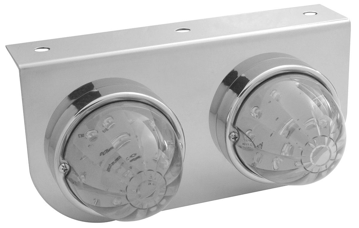 Stainless Light Bracket 2-17 Red LED Dual Function Watermelon Lights Clear Lens