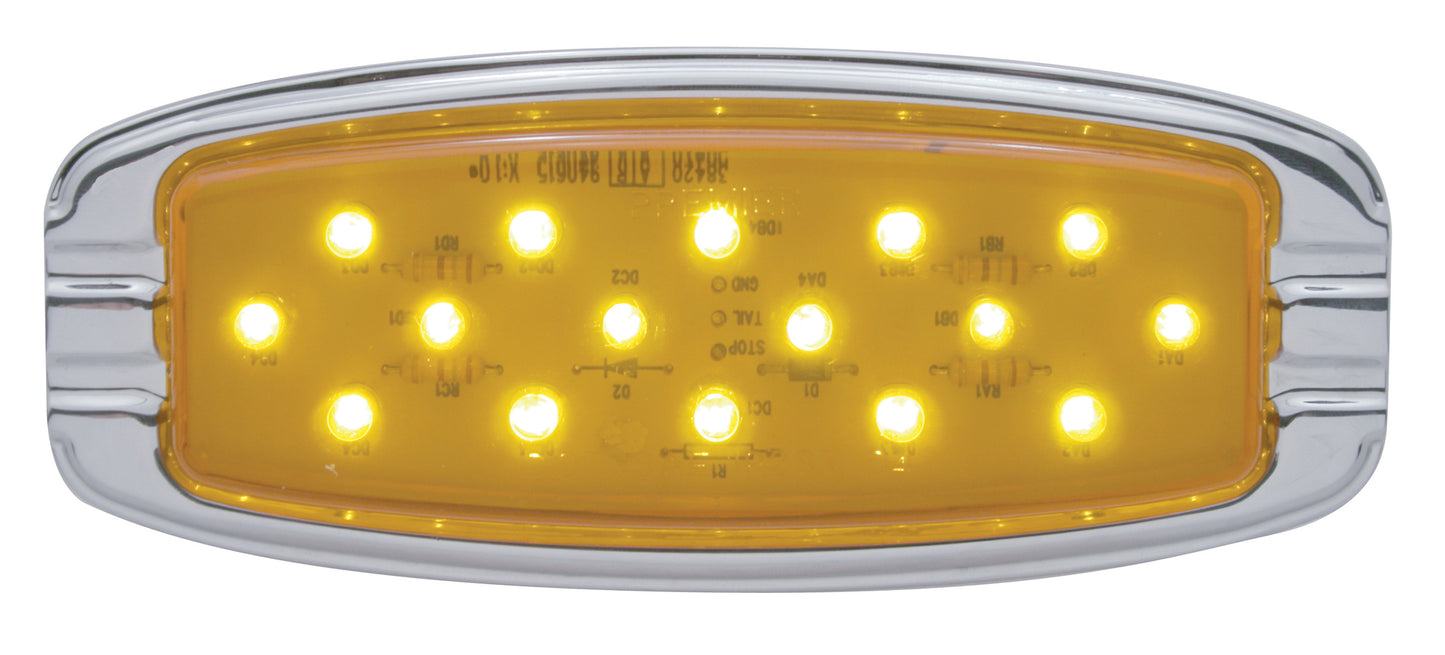 16 LED Retro Clearance/Marker Light - Flush Mount - Amber LED/Amber Lens