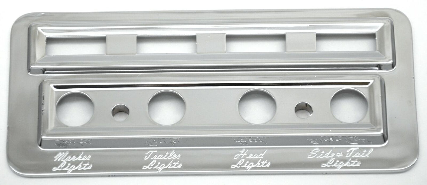 Chrome Plastic Light Switch Indicator Trim 2002-05 Fits Kenworth W900/T800/T600/T2000